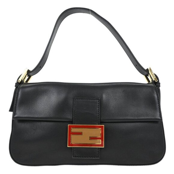 Fendi Black Leather Baguette Handbag 8BR600/D10/129/2579 166505 - Picture 1 of 9